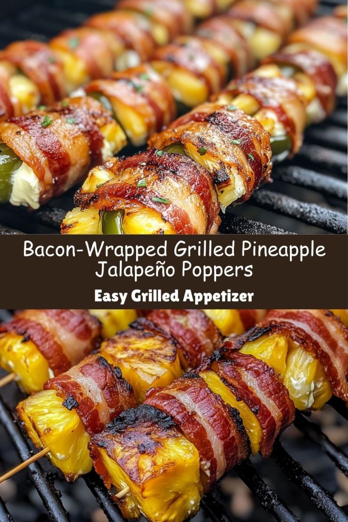 Bacon-Wrapped Grilled Pineapple Jalapeño Poppers