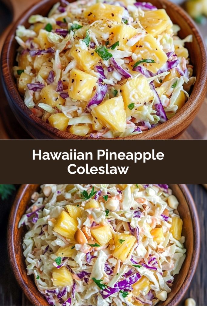 Hawaiian Pineapple Coleslaw (10-Min Tropical Side!)