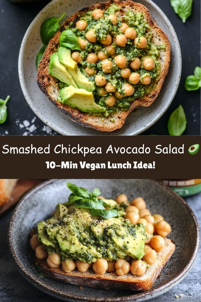 Smashed Chickpea, Avocado & Pesto Salad