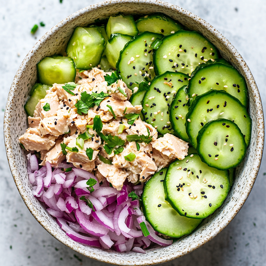 Healthy Tuna Cucumber Lunch Bowl