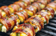 Bacon-Wrapped Grilled Pineapple Jalapeño Poppers