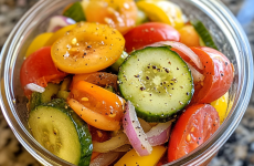 Marinated Cucumbers, Onions, and Tomatoes