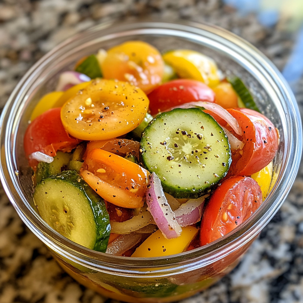 Marinated Cucumbers, Onions, and Tomatoes