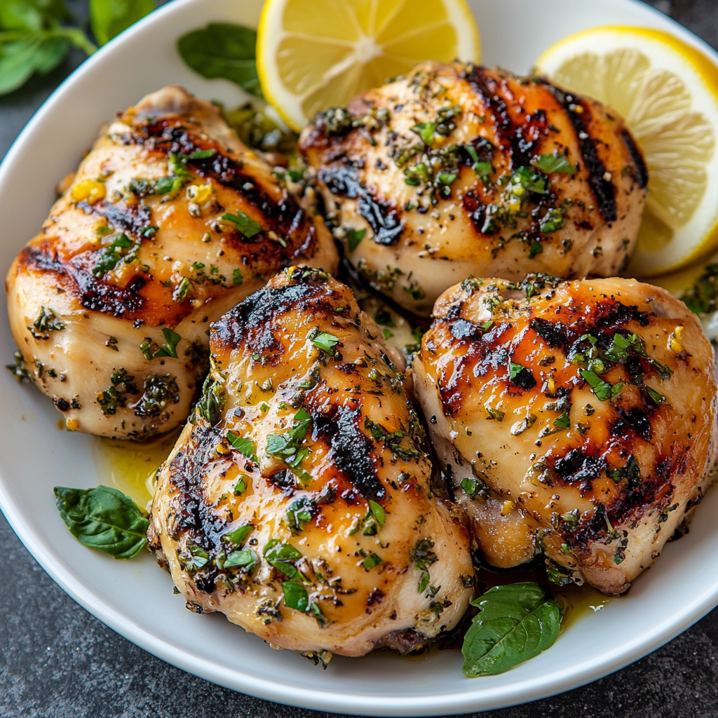 Grilled Lemon Herb Chicken Thighs