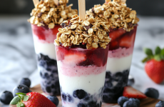 Patriotic Frozen Yogurt Pops