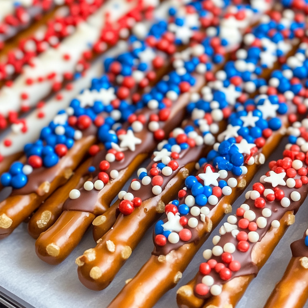 Patriotic Pretzel Rods