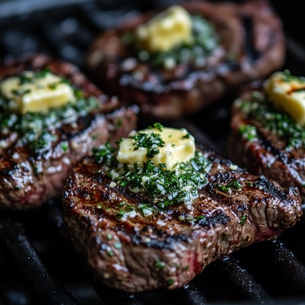 Grilled Steak with Garlic Butter