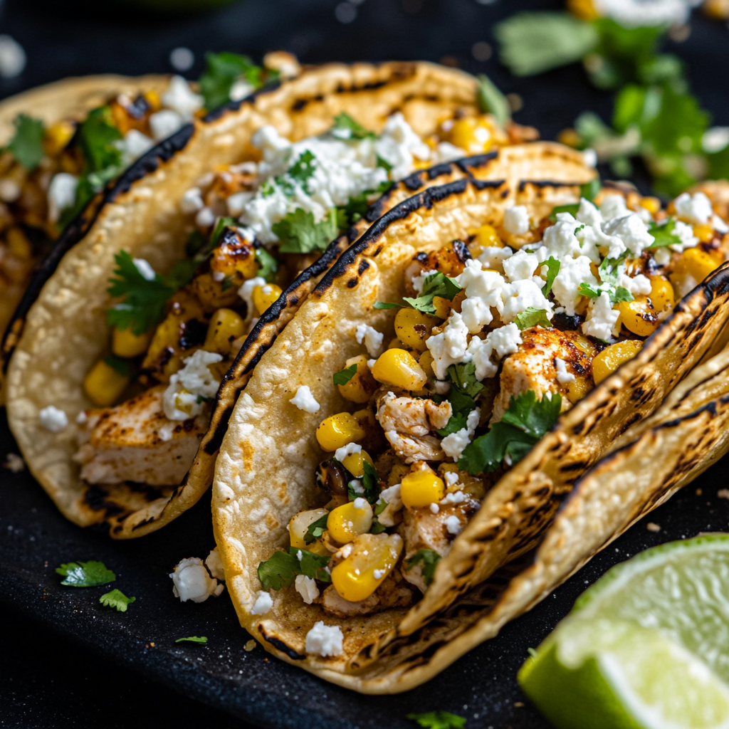 Grilled Street Corn Chicken Tacos