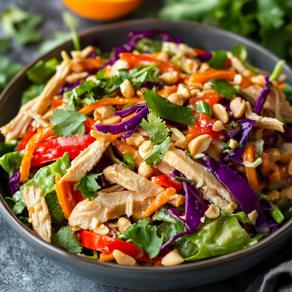 Thai Chicken Salad with Peanut Dressing