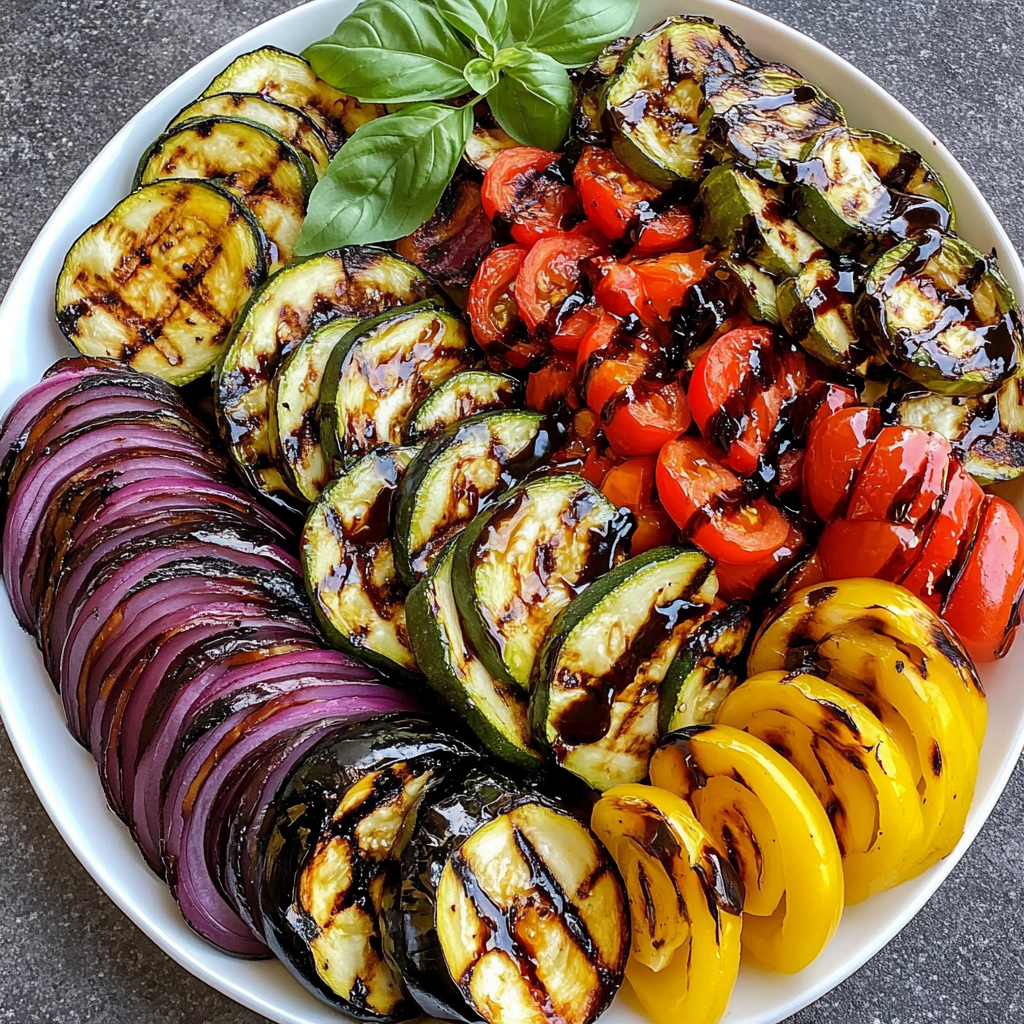 Grilled Veggie Platter with Balsamic Drizzle