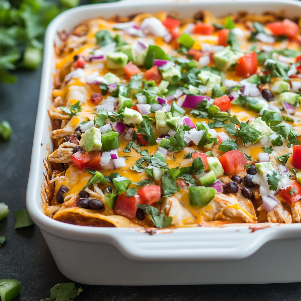 Healthy Chicken Taco Casserole
